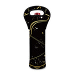 Gold And Black Sagittarius Sign Print Single Neoprene Wine Tote