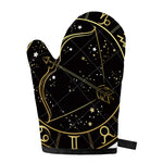 Gold And Black Sagittarius Sign Print Single Oven Mitt