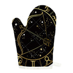 Gold And Black Sagittarius Sign Print Single Oven Mitt