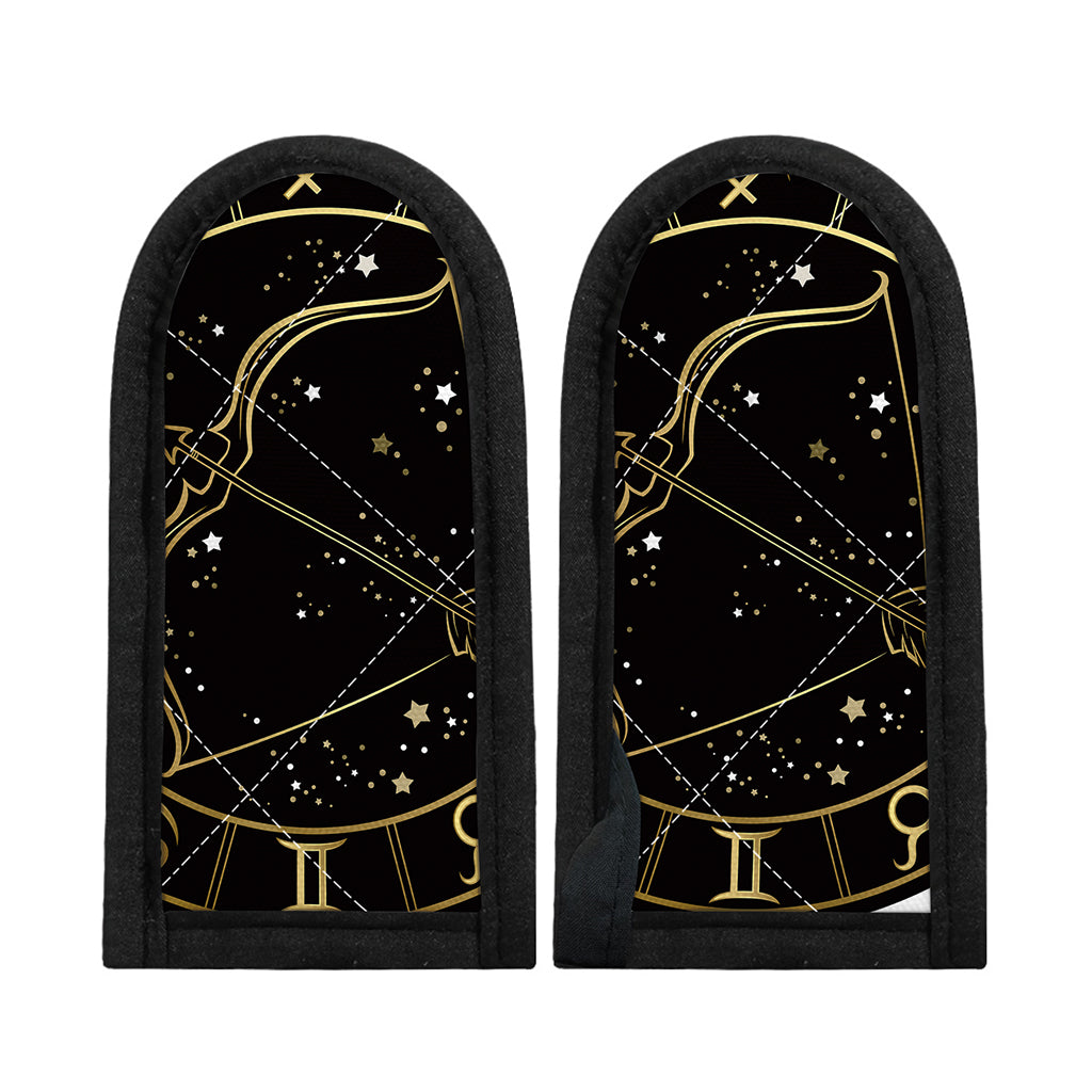 Gold And Black Sagittarius Sign Print Skillet Handle Cover