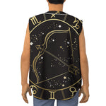 Gold And Black Sagittarius Sign Print Sleeveless Baseball Jersey