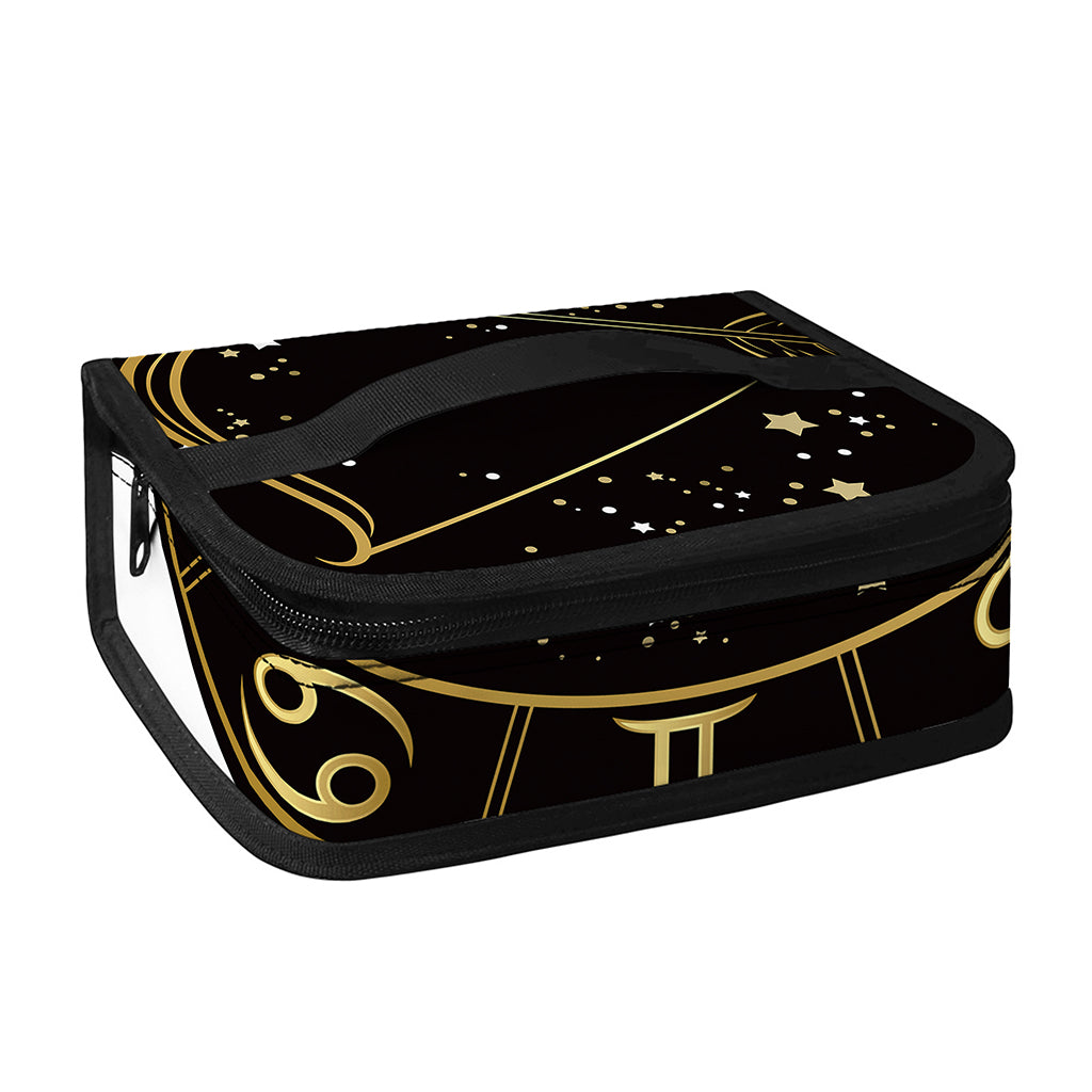 Gold And Black Sagittarius Sign Print Small Lunch Bag