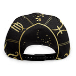 Gold And Black Sagittarius Sign Print Snapback Cap