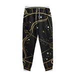 Gold And Black Sagittarius Sign Print Sweatpants