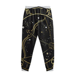 Gold And Black Sagittarius Sign Print Sweatpants