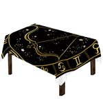 Gold And Black Sagittarius Sign Print Tablecloth