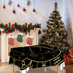 Gold And Black Sagittarius Sign Print Tablecloth
