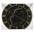 Gold And Black Sagittarius Sign Print Tapestry