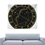 Gold And Black Sagittarius Sign Print Tapestry