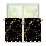 Gold And Black Sagittarius Sign Print Tier Curtains
