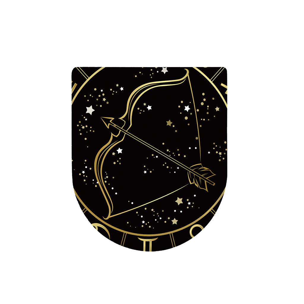Gold And Black Sagittarius Sign Print Toilet Lid Cover