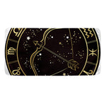 Gold And Black Sagittarius Sign Print Towel