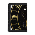 Gold And Black Sagittarius Sign Print Trifold Wallet