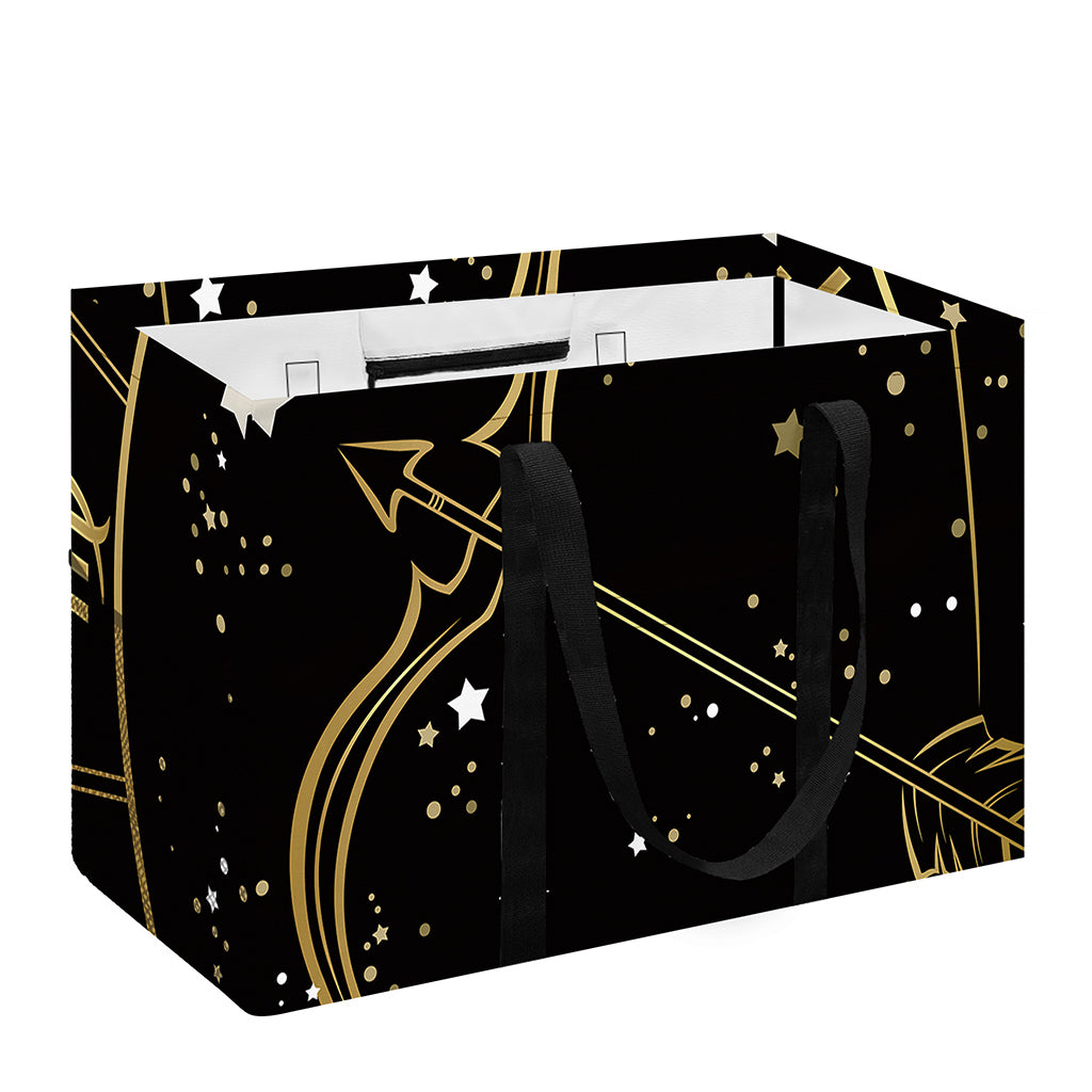 Gold And Black Sagittarius Sign Print Utility Tote Bag