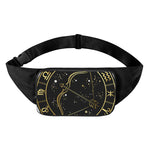 Gold And Black Sagittarius Sign Print Waist Bag