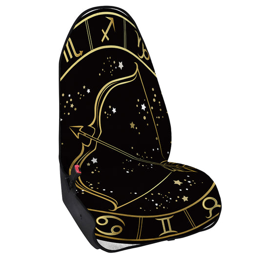 Gold And Black Sagittarius Sign Print Waterproof Car Seat Cover