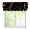 Gold And Black Sagittarius Sign Print Window Valance