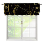 Gold And Black Sagittarius Sign Print Window Valance