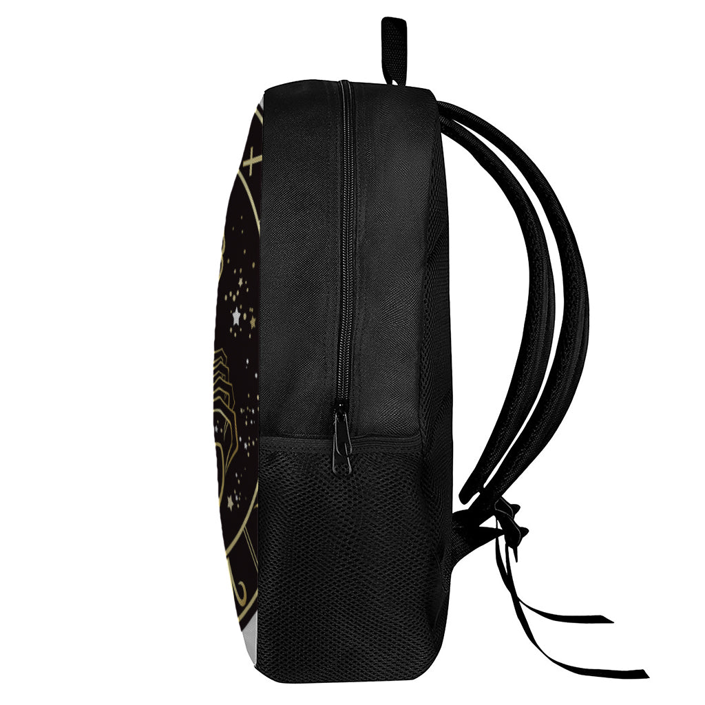 Gold And Black Scorpio Sign Print 17 Inch Backpack