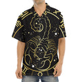 Gold And Black Scorpio Sign Print Aloha Shirt