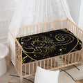 Gold And Black Scorpio Sign Print Baby Crib Sheet