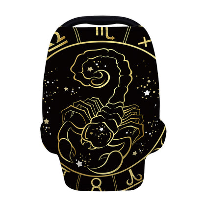 Gold And Black Scorpio Sign Print Baby Seat Cover