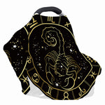 Gold And Black Scorpio Sign Print Baby Seat Cover