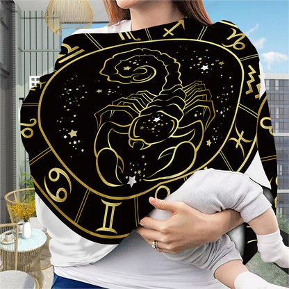 Gold And Black Scorpio Sign Print Baby Seat Cover