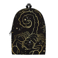 Gold And Black Scorpio Sign Print School Backpack