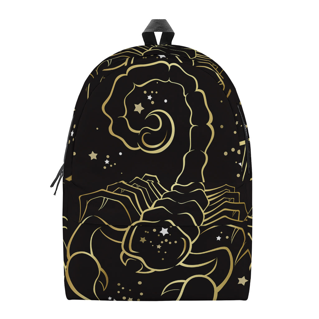 Gold And Black Scorpio Sign Print Backpack