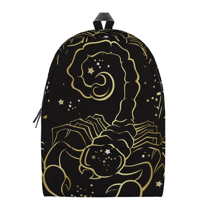 Gold And Black Scorpio Sign Print Backpack