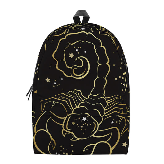 Gold And Black Scorpio Sign Print Backpack