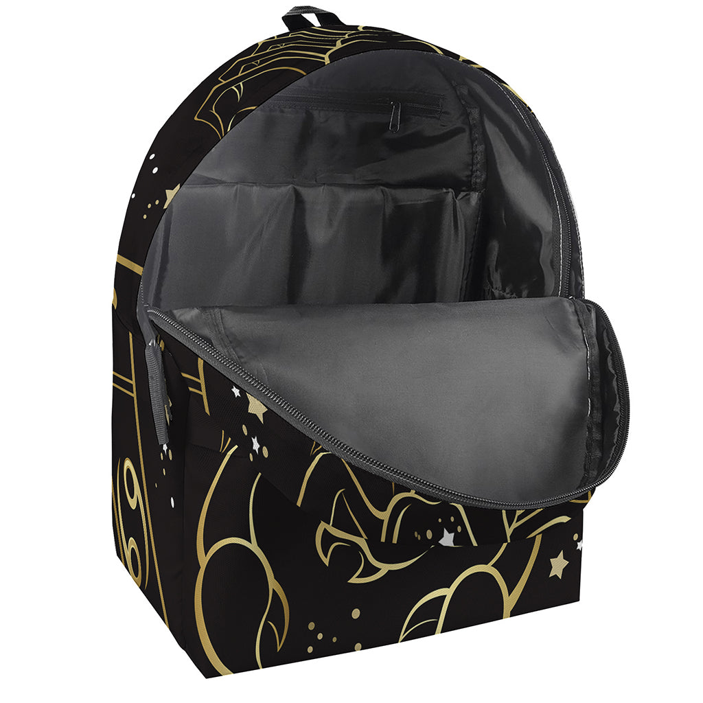 Gold And Black Scorpio Sign Print Backpack