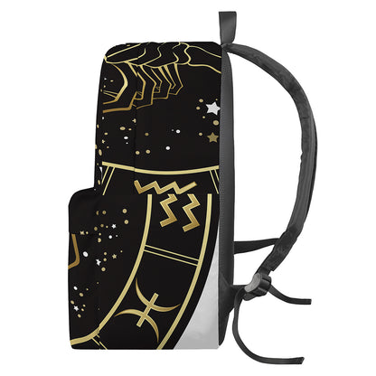 Gold And Black Scorpio Sign Print Backpack