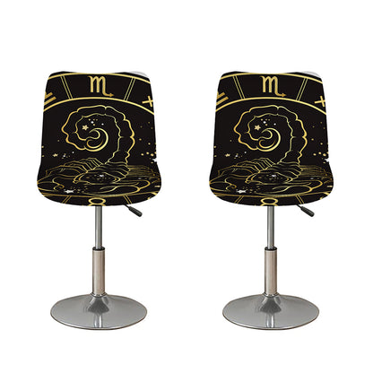 Gold And Black Scorpio Sign Print Bar Stool Covers