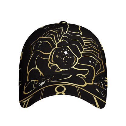 Gold And Black Scorpio Sign Print Baseball Cap