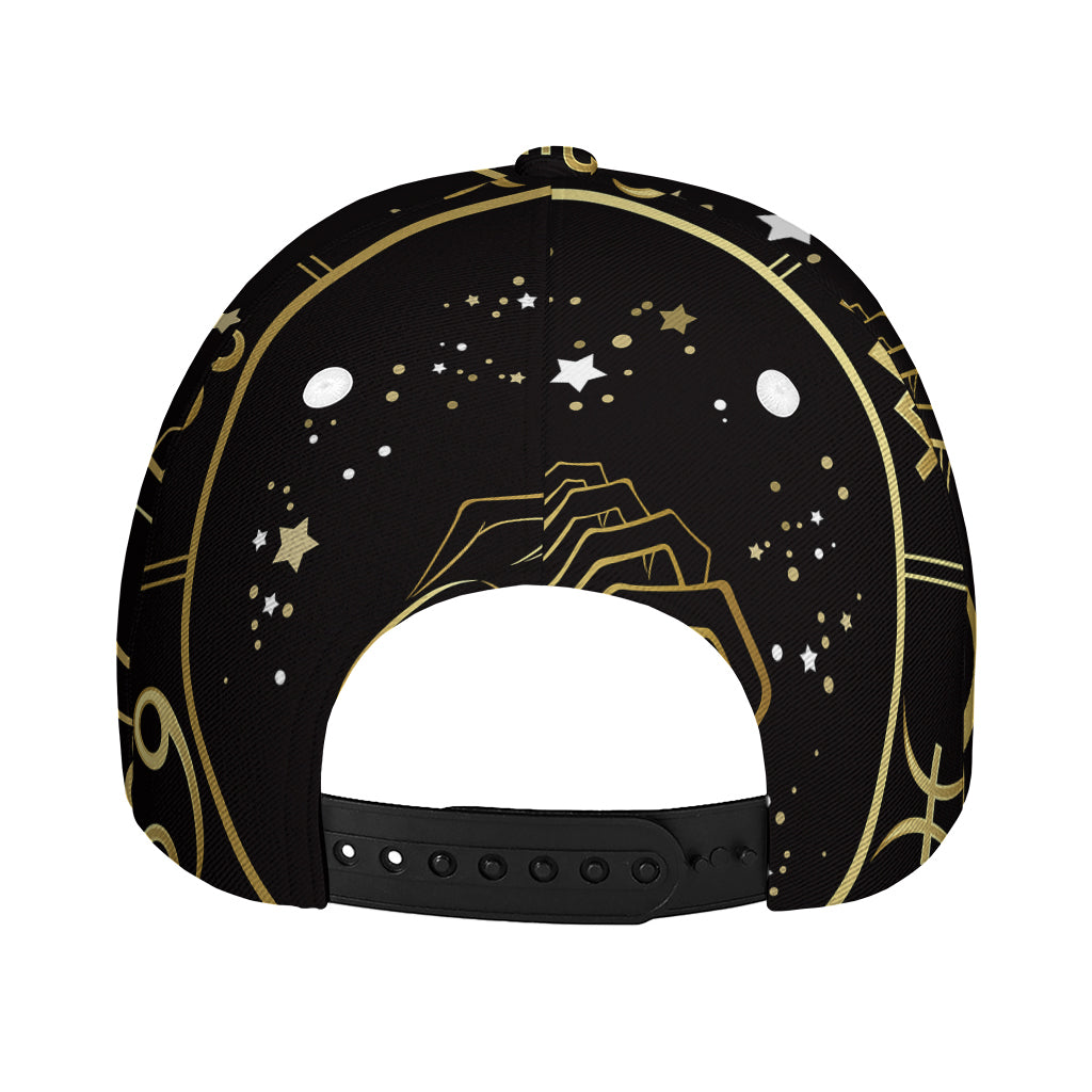Gold And Black Scorpio Sign Print Baseball Cap