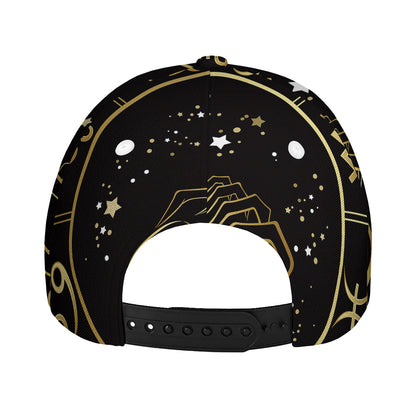 Gold And Black Scorpio Sign Print Baseball Cap