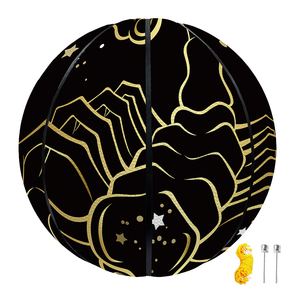 Gold And Black Scorpio Sign Print Basketball