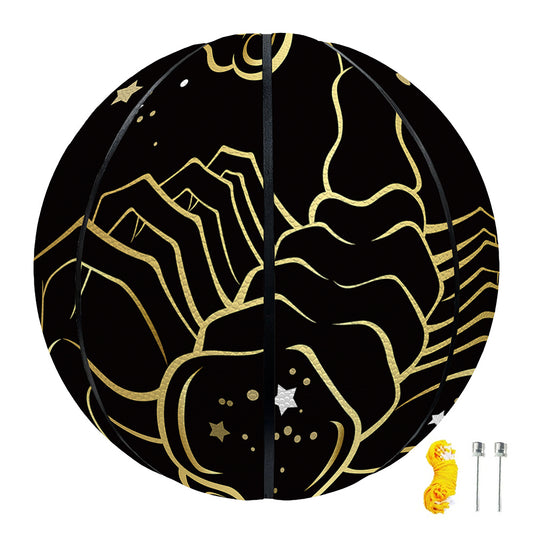 Gold And Black Scorpio Sign Print Basketball