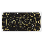 Gold And Black Scorpio Sign Print Beach Towel