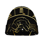 Gold And Black Scorpio Sign Print Beanie
