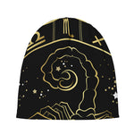 Gold And Black Scorpio Sign Print Beanie