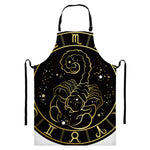 Gold And Black Scorpio Sign Print Bib Apron With Pocket