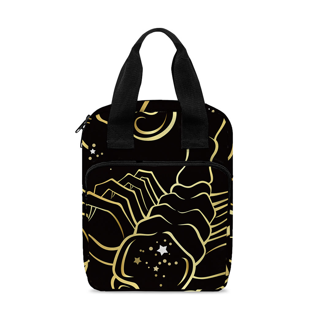 Gold And Black Scorpio Sign Print Bible Tote Bag
