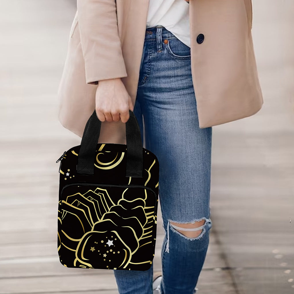 Gold And Black Scorpio Sign Print Bible Tote Bag