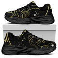 Gold And Black Scorpio Sign Print Black Chunky Shoes