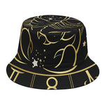 Gold And Black Scorpio Sign Print Bucket Hat