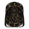 Gold And Black Scorpio Sign Print Casual Backpack