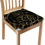Gold And Black Scorpio Sign Print Chair Cushion Cover